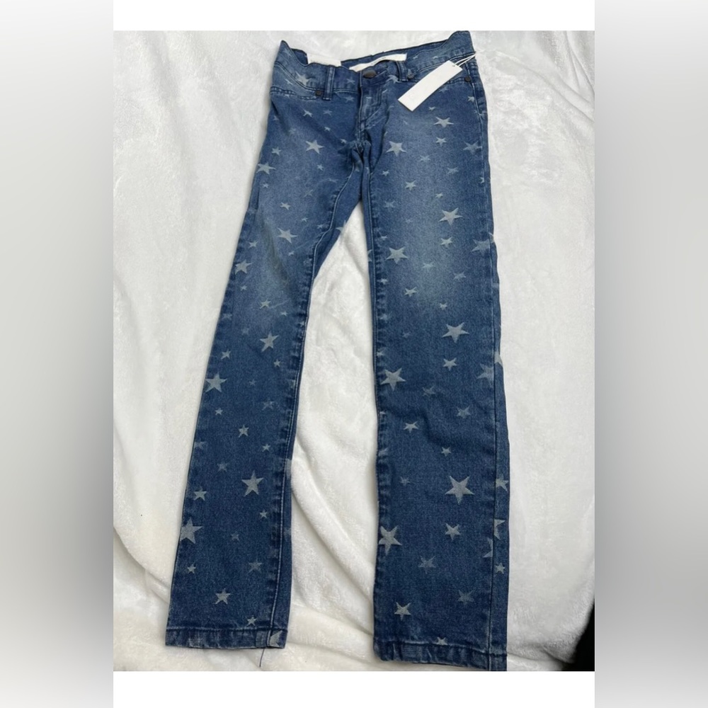 New Kids Girls Joe’s Jeans Ultra Slim Fit Jegging Denim Blue With Stars Size 7